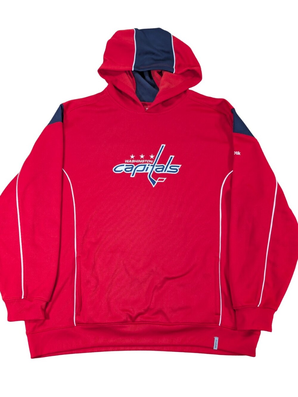 Reebok Washington Capitals Hoodie Mens 2XL Red NHL Face Off Pullover Sweatshirt